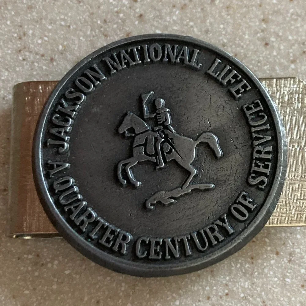 Money Clip Silver Toned Jackson National Life Service Award